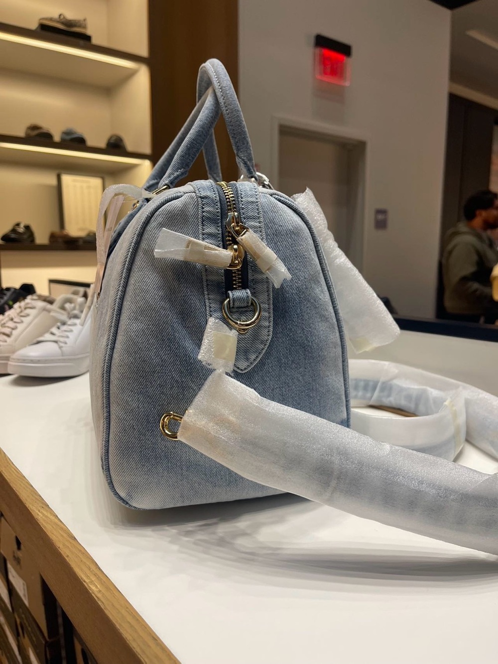 NWT Coach Large Rowan Satchel in Loved Denim NWT - Picture 5 of 8